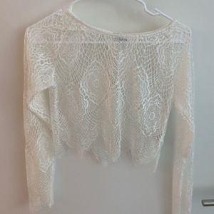 Tobi cropped lace top NWT